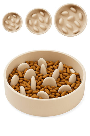 Flamingo anti schrokbak hond – slow feeder – voerbak hond – ø17,5 cm – 790ml – voerbak greni – beige – rond m