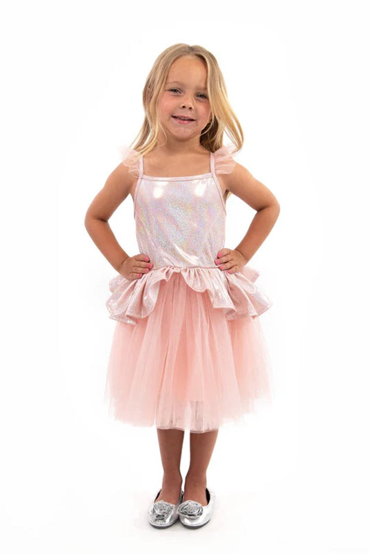 Little adventures - rosé gouden tutu jurk – maat m (98-104) 98 104