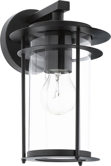 Eglo valdeo - buitenverlichting - ip44 - wandlamp - 1 lichts - zwart - helder