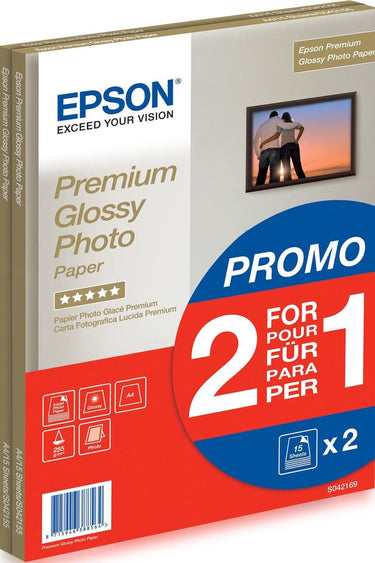 Epson premium glossy fotopapier - a4 (210 x 297 mm) 255 g m2 15 vellen