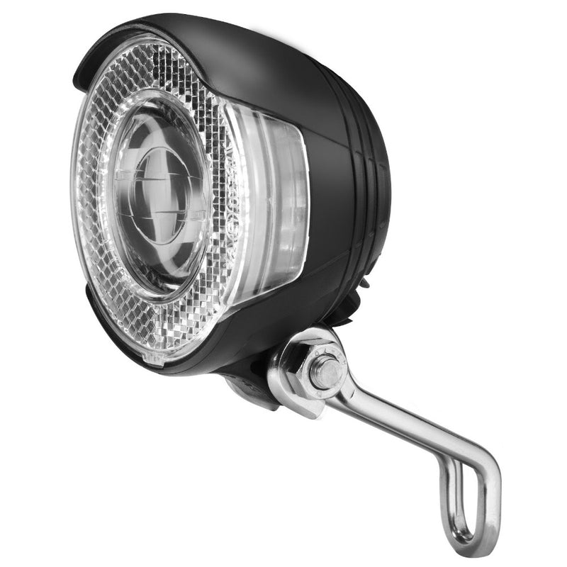 Afbeelding laden in galerijviewer, Busch Muller Koplamp Busch und Müller Lumotec Lyt B Senso Plus met standlicht voor naafdynamo 20 Lux zwart

