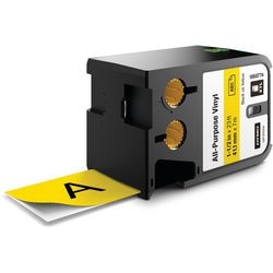 Llabel etiketten dymo xtl 500 vinyl 41mmx7m zwart op geel.