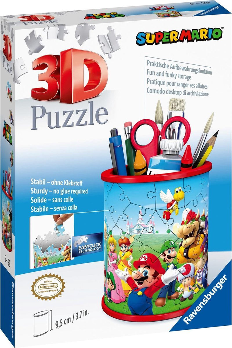 Afbeelding laden in galerijviewer, Ravensburger 3d puzzel pennenbak super mario - 54 stukjes
