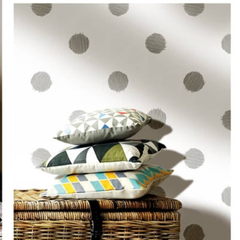 Afbeelding laden in galerijviewer, Noordwand behang urban friends coffee dots wit en grijs
