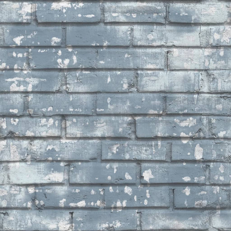 Afbeelding laden in galerijviewer, Noordwand behang urban friends coffee bricks blauw en wit
