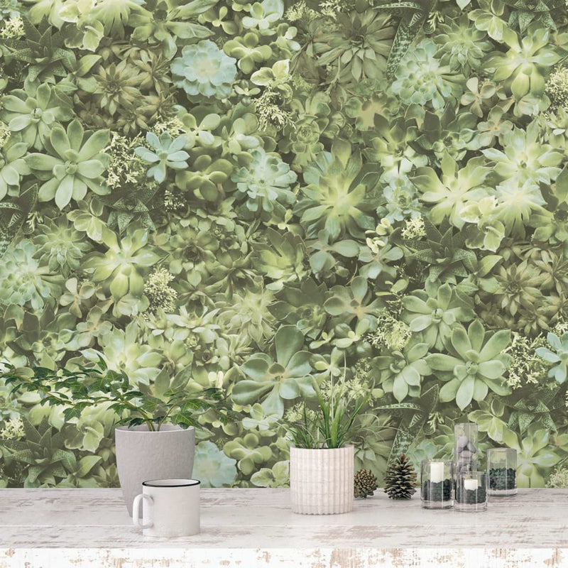 Afbeelding laden in galerijviewer, Noordwand behang evergreen succulent groen en beige
