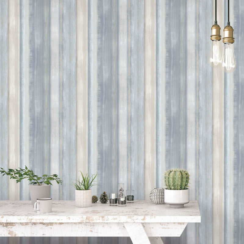 Afbeelding laden in galerijviewer, Noordwand evergreen behang gradient stripes blauw

