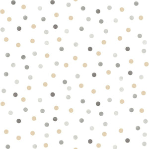 Noordwand Noordwand Behang baby Confetti Dots wit grijs beige