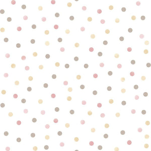 Noordwand behang mondo baby confetti dots roze wit bruin