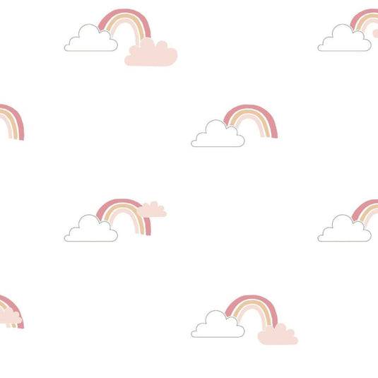 Noordwand behang mondo baby rainbows wit en roze