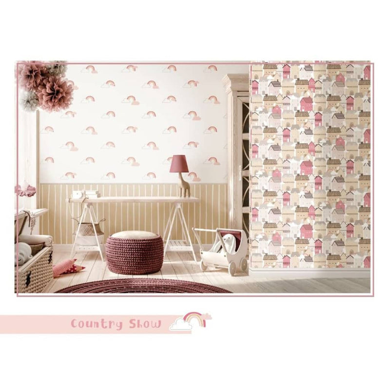 Afbeelding laden in galerijviewer, Noordwand behang mondo baby rainbows wit en roze
