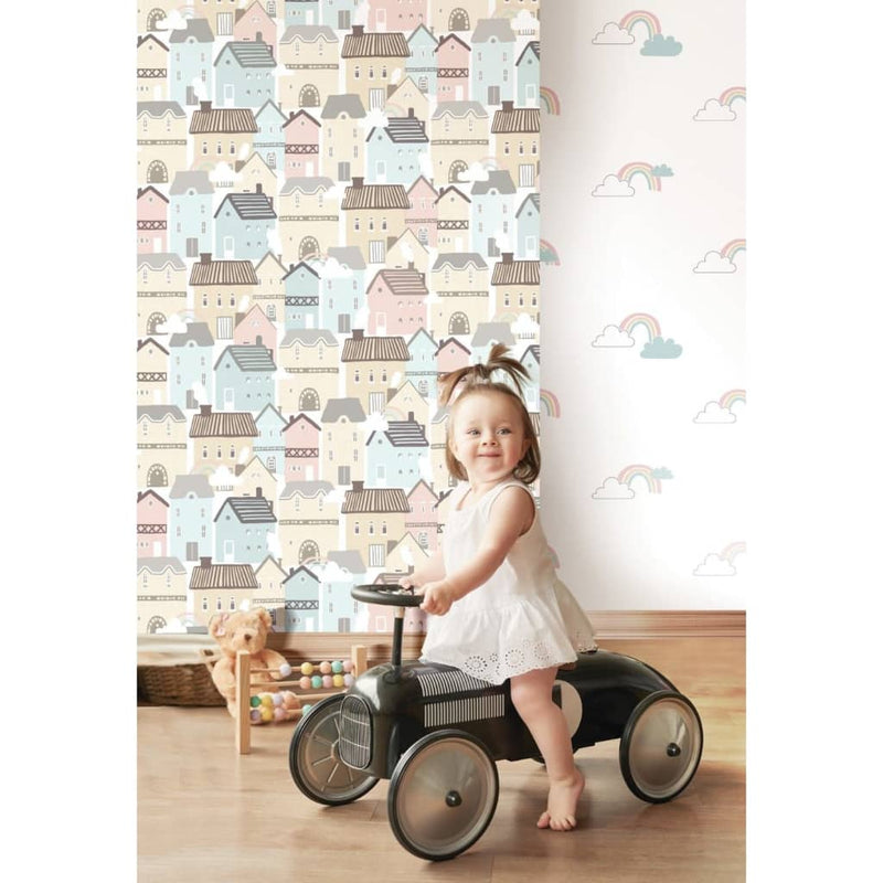 Afbeelding laden in galerijviewer, Noordwand behang mondo baby clouds wit blauw roze

