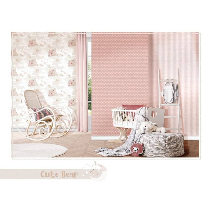 Afbeelding laden in galerijviewer, Noordwand behang mondo baby hug bears roze en beige
