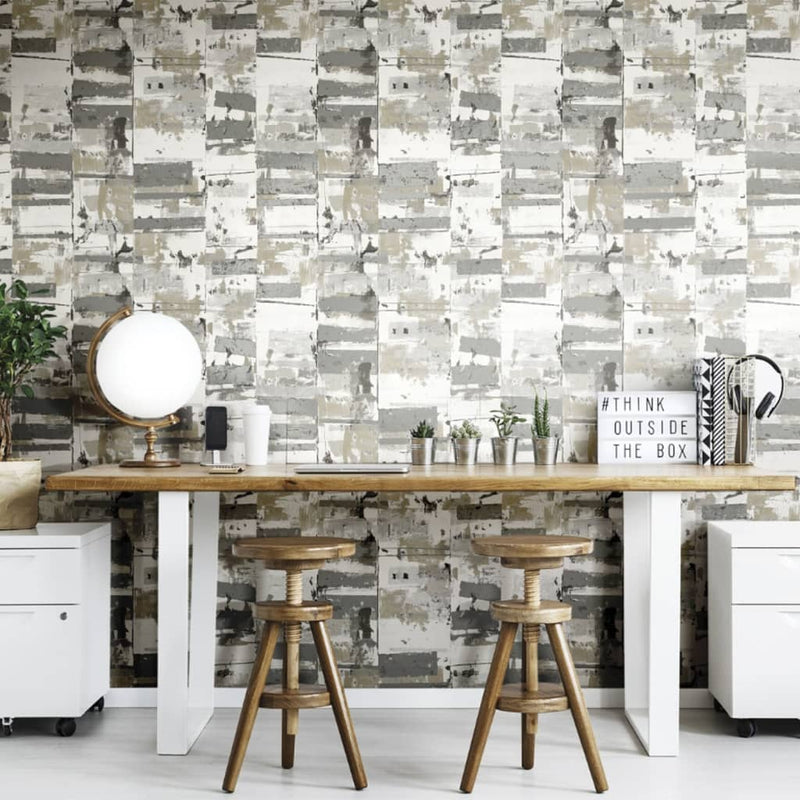 Afbeelding laden in galerijviewer, Noordwand Noordwand Behang Friends Coffee Industrial Weathered metallic beige
