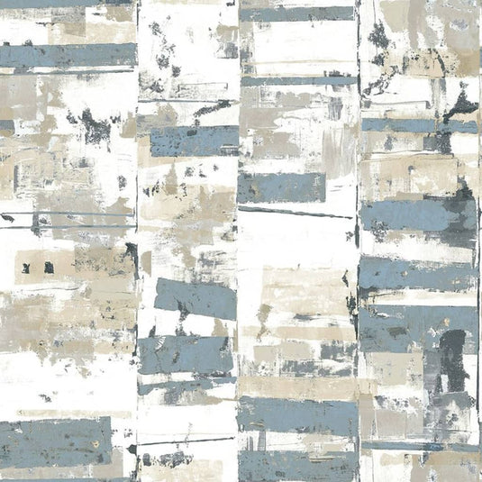 Noordwand behang friends coffee industrial weathered blauw metallic