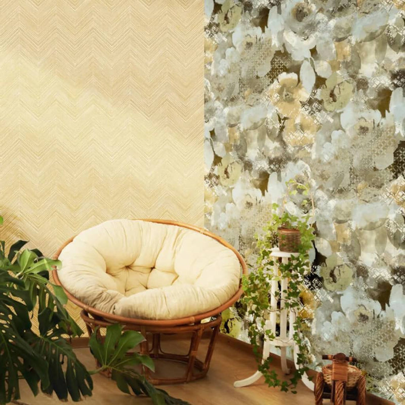 Afbeelding laden in galerijviewer, Noordwand behang good vibes topchic herringbone bruin
