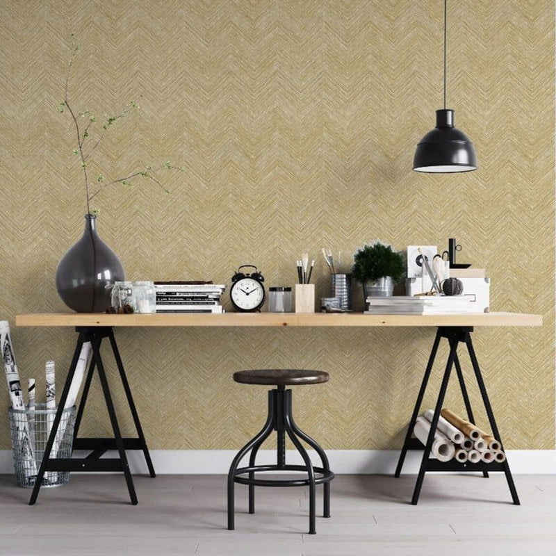 Afbeelding laden in galerijviewer, Noordwand behang good vibes topchic herringbone bruin
