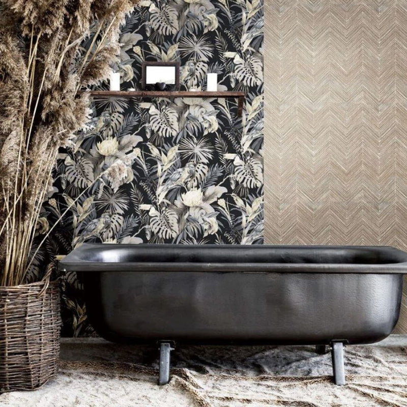 Afbeelding laden in galerijviewer, Noordwand behang topchic herringbone bruin

