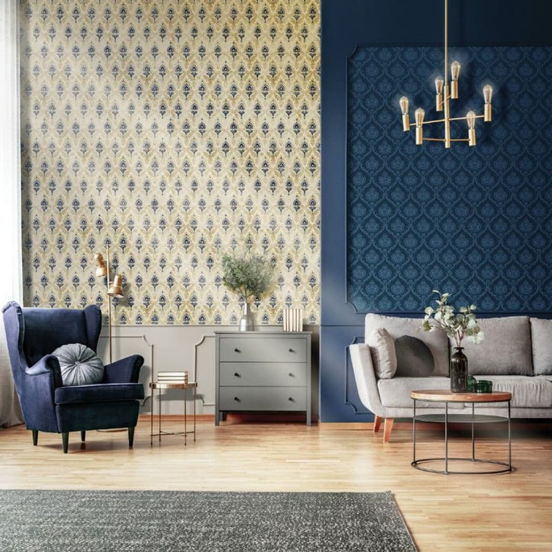 Afbeelding laden in galerijviewer, Noordwand Noordwand Behang Topchic Ornaments marineblauw
