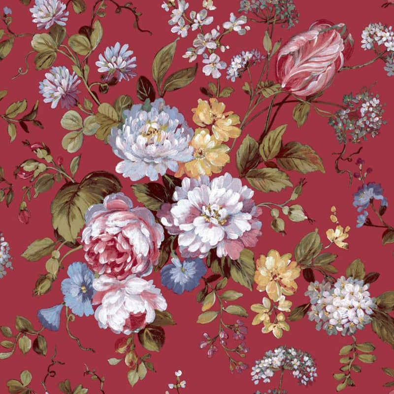 Afbeelding laden in galerijviewer, Noordwand Noordwand Behang Blooming Garden 6 Flowers rood en blauw
