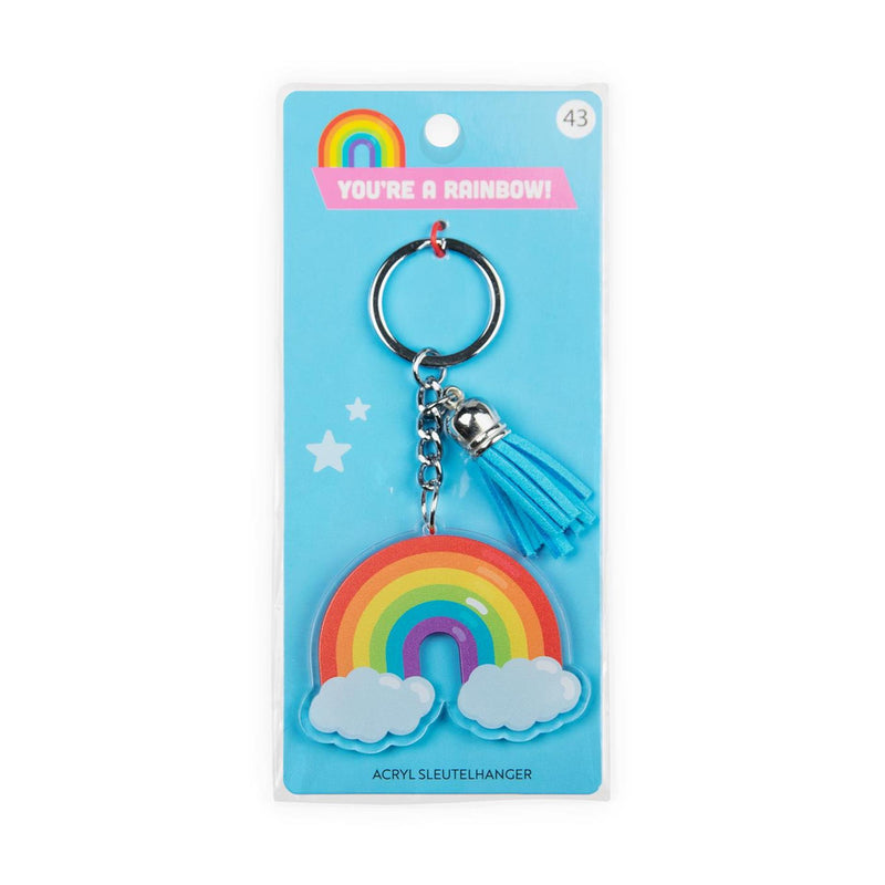 Afbeelding laden in galerijviewer, Paperdreams sleutelhanger- regenboog acryl 6,5x13,5cm
