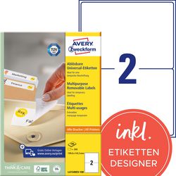 Universele etiketten avery 200 stuks
