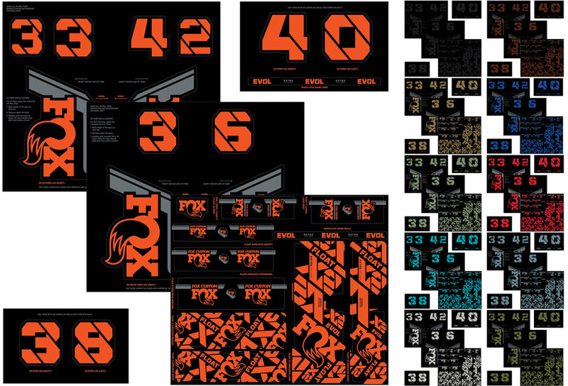 Afbeelding laden in galerijviewer, Fox racing shox custom fork and shox kit 2021 sticker set
