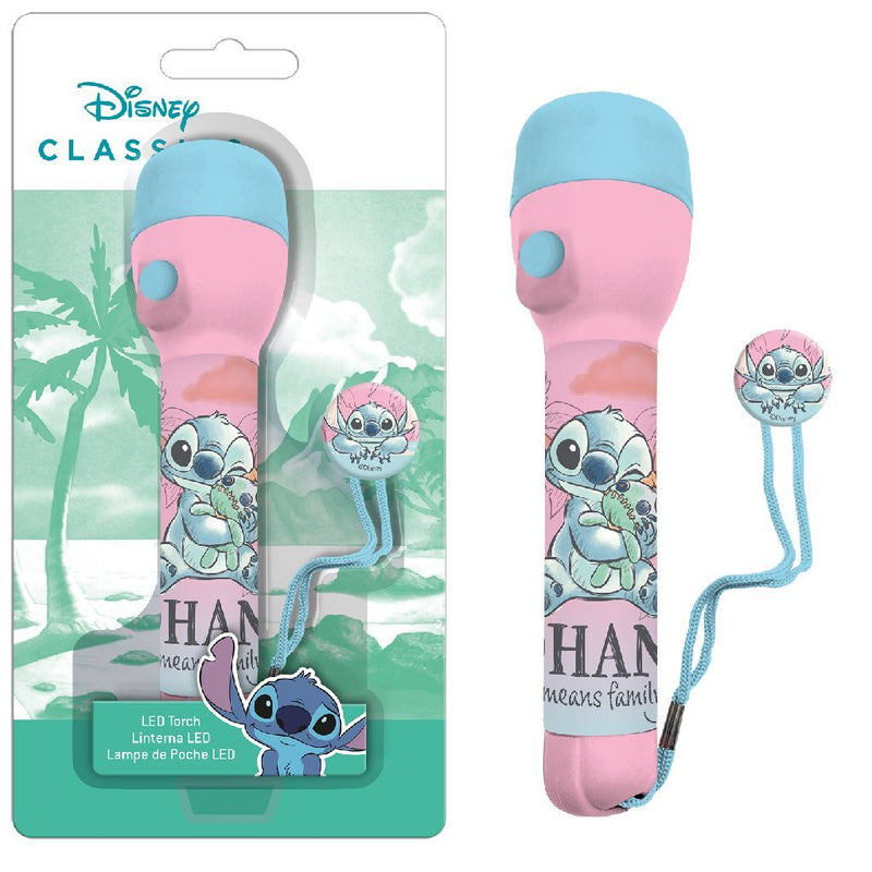 Afbeelding laden in galerijviewer, Disney stitch zaklamp 16 cm blauw roze
