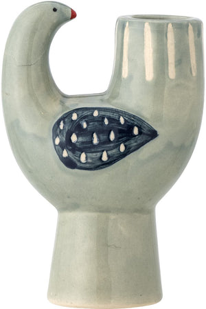 Bloomingville trudy kaars houder - blauw - aardewerk