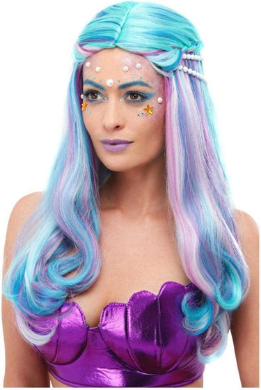Smiffys - mermaid pruik - blauw roze
