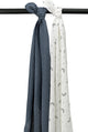 Meyco baby moon swaddle - 2-pack - hydrofiel - indigo - 120x120cm