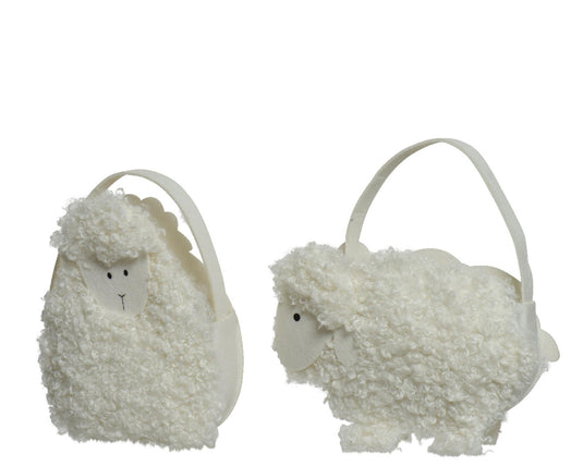 Decoris mand-tasje teddy schaap l7.5-w28-h28cm