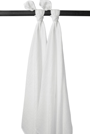 Meyco baby uni swaddle - 2-pack - hydrofiel - white - 120x120cm