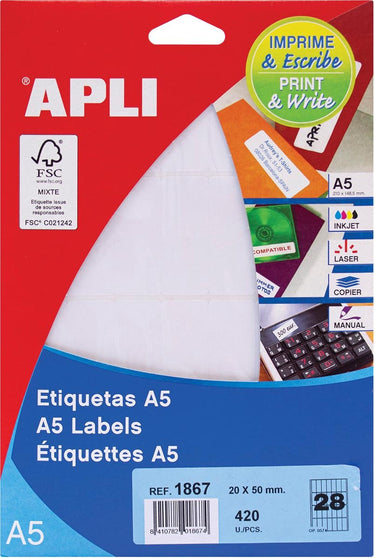 Apli etiketten alpi 581867 wit 420 stuk