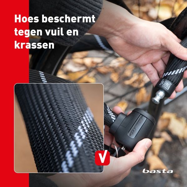 Afbeelding laden in galerijviewer, Basta kettingslot art2 -110 cm - zwart
