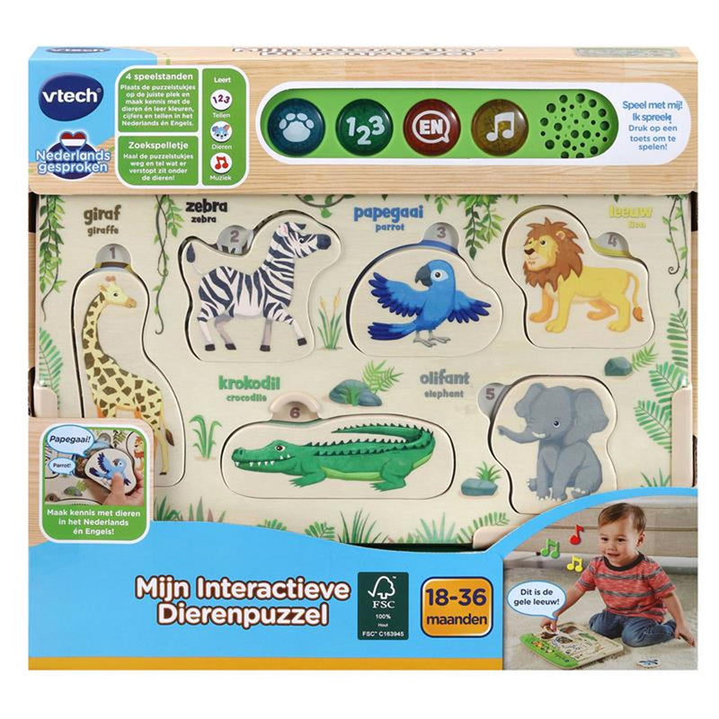 Afbeelding laden in galerijviewer, Vtech mijn interactieve dierenpuzzel (fsc)
