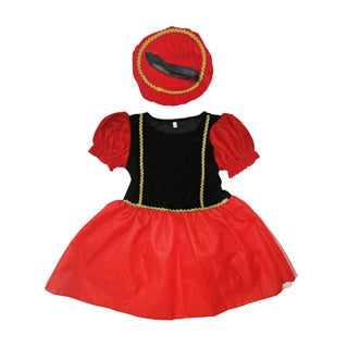 Overige merken pietenjurk zwart rood 98-104 cm | 2 stuks