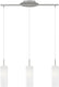 Eglo troy 3 - hanglamp - 3 lichts - nikkel-mat - wit gelakt