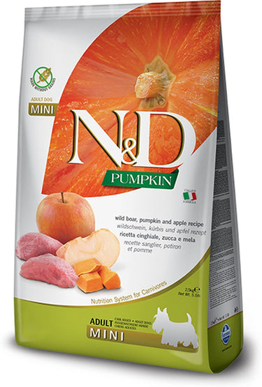 N d farmina gf pumpkin dog boar apple adult mini 2,5kg