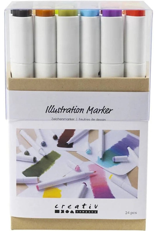 Creativ company cc alcoholmarker pastelkleuren, 24 stuk