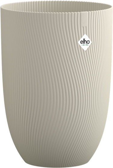 Elho sereh hoog 30 - bloempot voor binnen buiten - 100% gerecycled plastic - ø 29.5 x h 40.5 cm - paddenstoel beige