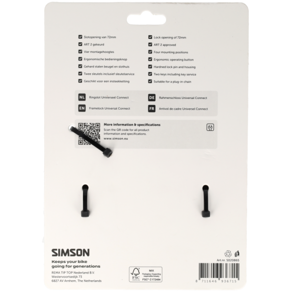 Afbeelding laden in galerijviewer, Simson ringslot universeel connect insteek 72mm art**
