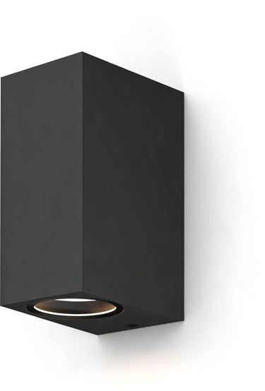 Calex wandlamp up downlight bergamo - 2x gu10 - ip54 water- en stofbestendig - geschikt voor binnen en buiten - eenvoudige installatie - rechthoek - zwart