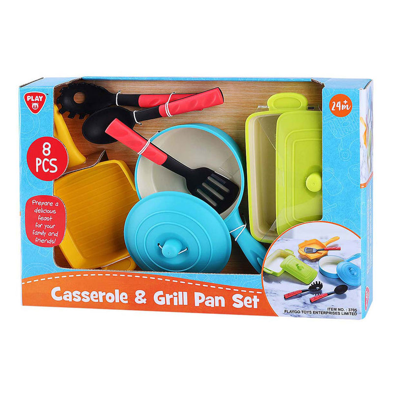 Afbeelding laden in galerijviewer, Playgo grilpannen set met accessoires - 8dlg.
