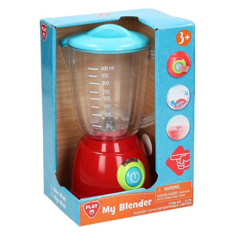 Afbeelding laden in galerijviewer, Playgo speelgoed blender met licht en fruit accessoires - keuken speelgoed.
