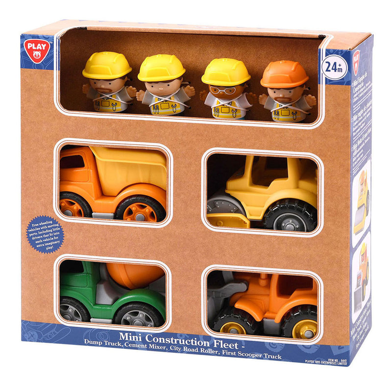 Afbeelding laden in galerijviewer, Playgo mini constructie voertuigen met figuren speelset - 8dlg.
