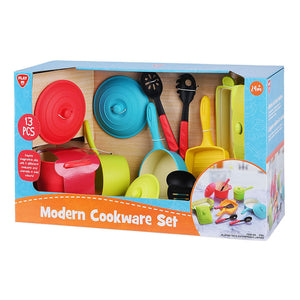Play go kunststof pannen- en keukenaccessoires speelset - 13dlg.
