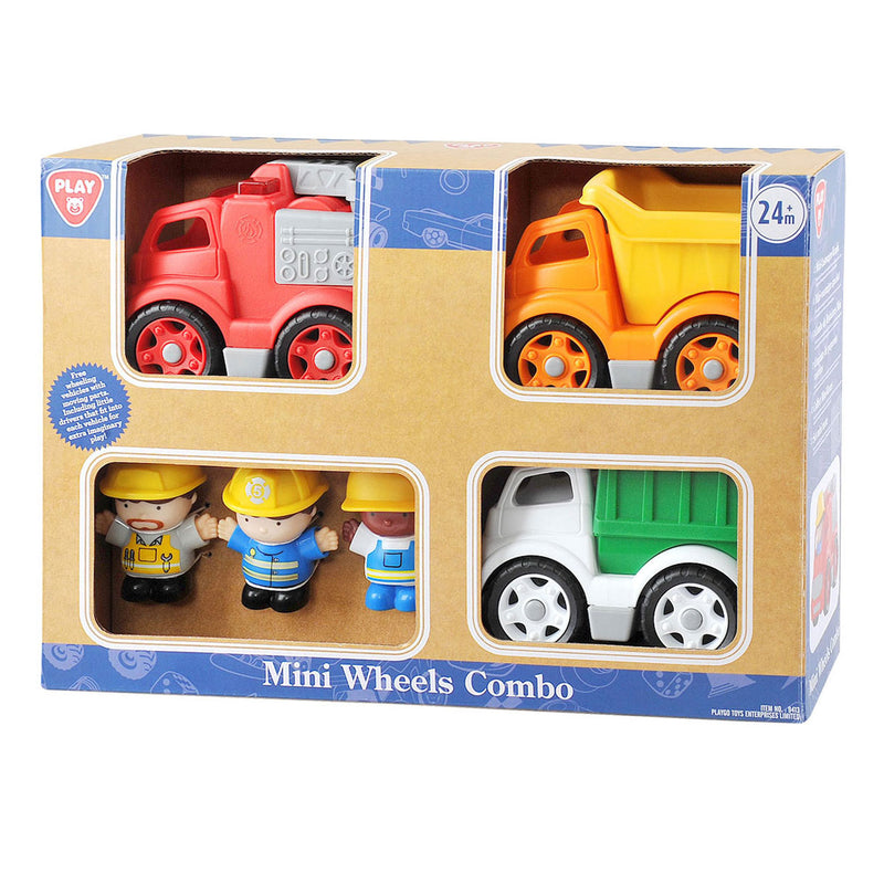 Afbeelding laden in galerijviewer, Playgo werkvoertuigen met figuren speelset - 6dlg.

