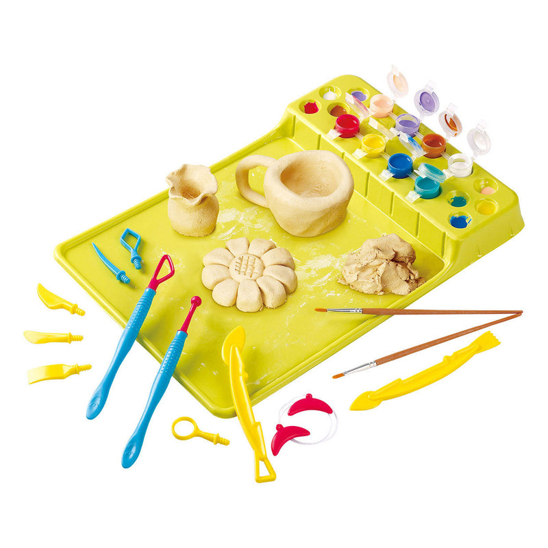 Afbeelding laden in galerijviewer, Playgo beeldhouwen kleiset met verf en accessoires - 20dlg.
