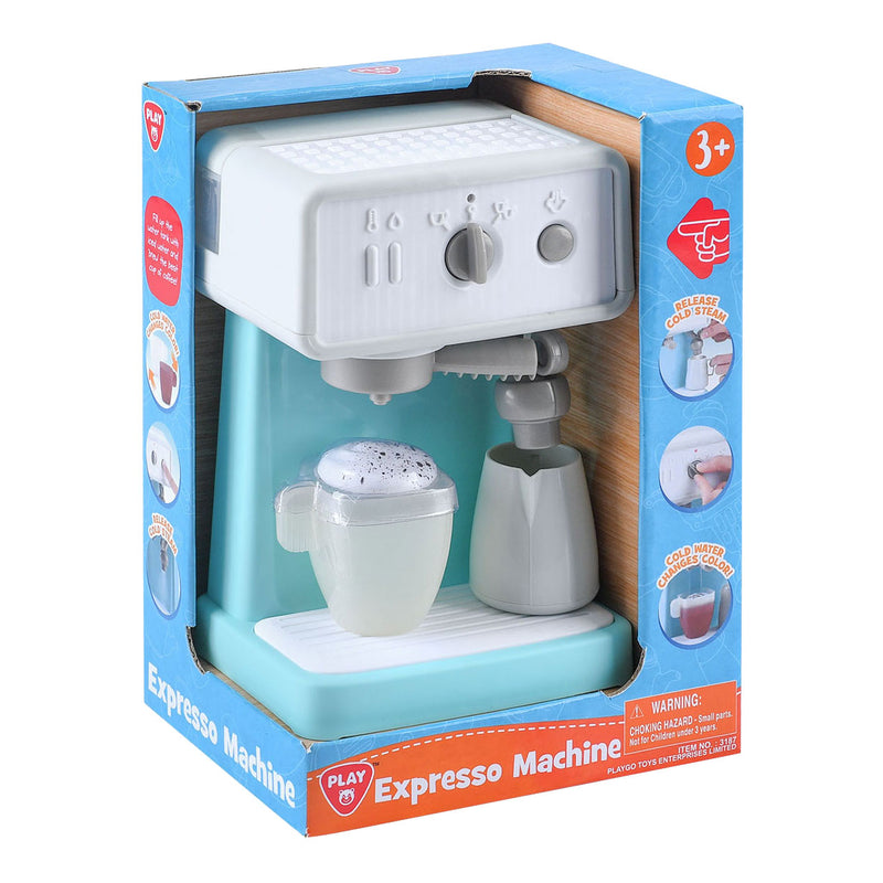 Afbeelding laden in galerijviewer, Playgo espressomachine wit blauw - 3dlg.
